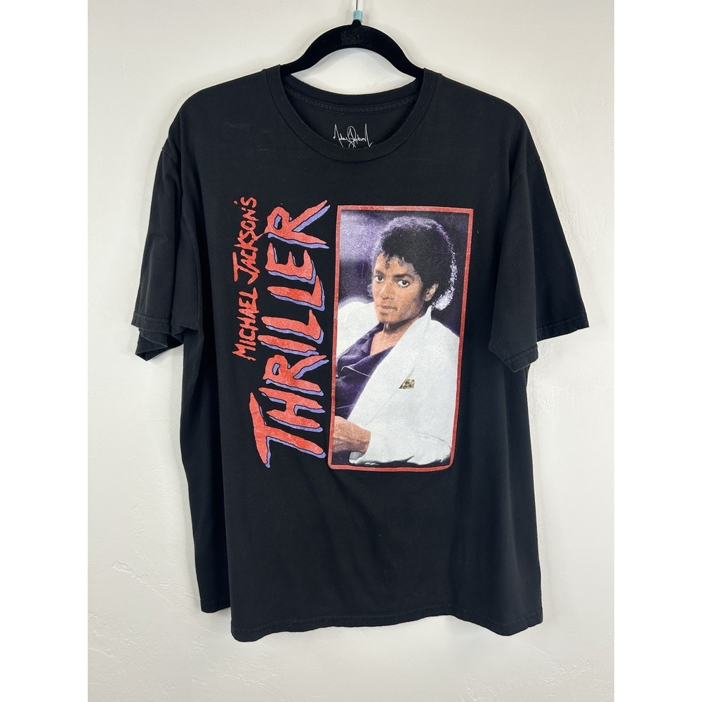 Michael Jackson Thriller Graphic T-Shirt XL Black Cotton Pop Music Band Tee
